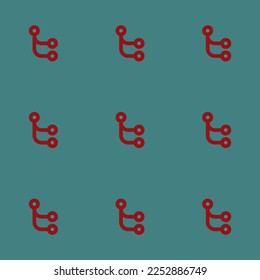 El flujo de azulejos repitiendo sin inconvenientes produce un patrón de icono plano de color azul y rojo rubí. Fondo de la tarjeta de visita.