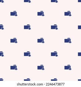 Seamless repeating tiling folder people flat icon pattern of linen and st. patrick's blue color. Design for pizza box.