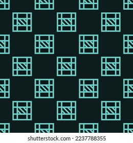 Impresionante repetición de azulejos congelador patrón de icono plano de la jungla oscura color verde y turquesa medio. Fondo de la hoja de música.