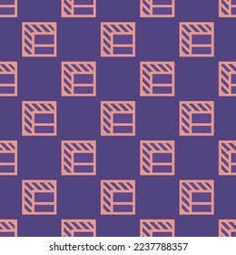 Seamless repeating tiling freeze flat icon pattern of dark lavender and ruddy pink color. Design for quiz.