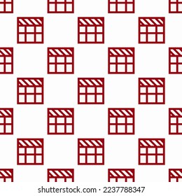 Fila de incandescencia de la fila de incandescencia de repitiendo sin inconvenientes, patrón de icono plano de humo blanco y color carmín. Fondo para el diseño del logotipo.