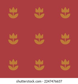 Seamless repeating tiling garden  flat icon pattern of smokey topaz and copper color. Design for birthday party banner.