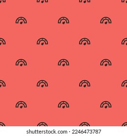 Seamless repeating tiling gauge  flat icon pattern of terra cotta and black leather jacket color. Background for website.