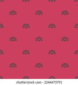 Seamless repeating tiling gauge  flat icon pattern of brick red and charcoal color. Design for announcement.