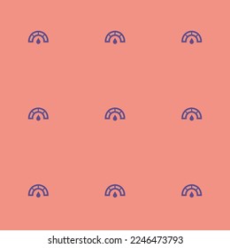 Seamless repeating tiling gauge  flat icon pattern of ruddy pink and dark lavender color. Background for slides.