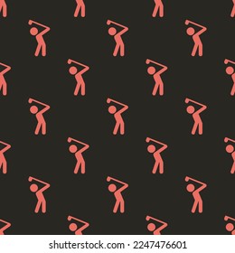 Seamless repeating tiling golf  flat icon pattern of black leather jacket and terra cotta color. Background for poster.