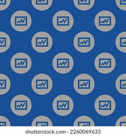 Seamless repeating tiling graph alt flat icon pattern of yale blue and dark gray color. Background for banner.