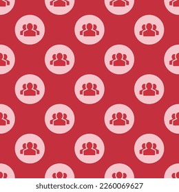 Seamless repeating tiling group alt flat icon pattern of persian red and bubble gum color. Background for kitchen.