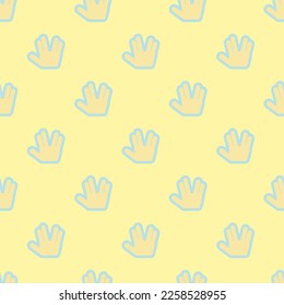 Seamless repeating tiling hand spock o flat icon pattern of vanilla and powder blue (web) color. Background for logo design.