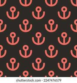 Seamless repeating tiling harbor  flat icon pattern of black leather jacket and terra cotta color. Background for story.