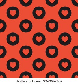 Seamless repeating tiling heart alt flat icon pattern of carmine pink and dark jungle green color. Background for online meeting.