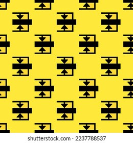 Nahtlose Wiederholung der gefliesten Linie flach Symbol Muster von Bananengelb und schwarzer Farbe. Hintergrund für Banner.
