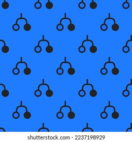 Seamless repeating tiling hierarchy flat icon pattern of blue (crayola) and dark jungle green color. Background for selfie.