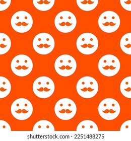 Seamless repeating tiling hipster flat icon pattern of tangelo and white color. Background for quotes.