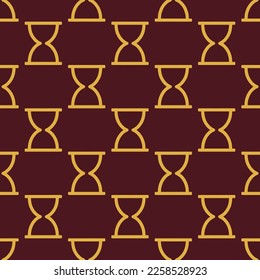 Nahtlose Wiederholung von Fliesen-Stundenglas oder flachen Symbol Muster von dunklem Wien und Fleisch-braunen Farbe. Design für Postkarte.