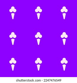 Seamless repeating tiling ice cream  flat icon pattern of violet and lavender blush color. Backround for motivational quites.