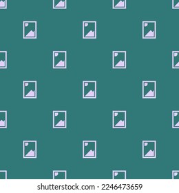 Seamless repeating tiling image portrait flat icon pattern of celadon green and pale lavender color. Design for pizza box.