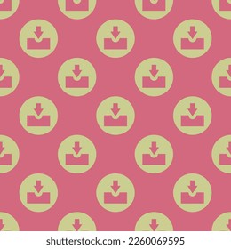 Seamless repeating tiling inbox alt flat icon pattern of blush and medium spring bud color. Background for slogan.