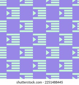 Seamless repeating tiling indent increase flat icon pattern of light pastel purple and magic mint color. Background for menu.