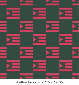 Seamless repeating tiling indent left flat icon pattern of charcoal and brick red color. Background for desktop.