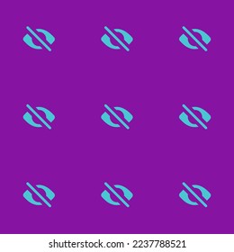 Seamless repeating tiling invisible flat icon pattern of purple (munsell) and medium turquoise color. Background for office.