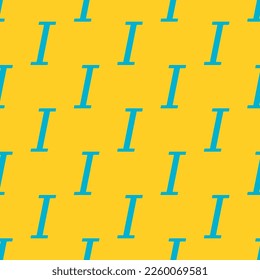 Seamless repeating tiling italic flat icon pattern of banana yellow and dark turquoise color. Background for music sheet.