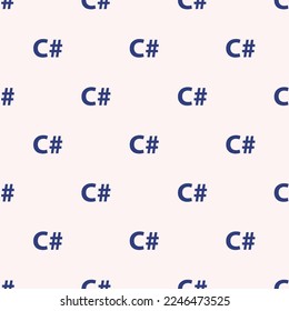 Seamless repeating tiling language csharp flat icon pattern of linen and st. patrick's blue color. Background for online meeting.