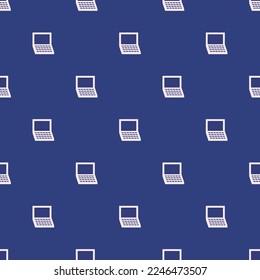 Seamless repeating tiling laptop flat icon pattern of st. patrick's blue and linen color. Background for kitchen.