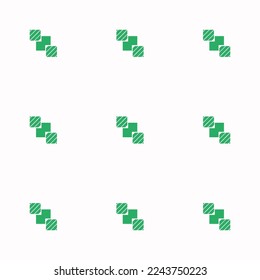 La capa de azulejos repitiendo sin inconvenientes organiza el sendtoback de un patrón de icono plano de humo blanco y color verde marino medio. Fondo de dos colores.