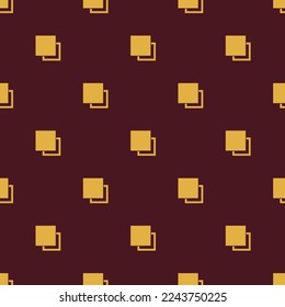 Seamless repeating tiling layer arrange solid bringforward flat icon pattern of dark sienna and meat brown color. Background for news report.