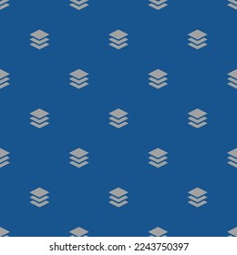 Seamless repeating tiling layer flat icon pattern of yale blue and dark gray color. Background for business card.