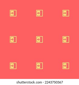 Seamless repeating tiling layout expand right variant flat icon pattern of pastel red and mellow yellow color. Background for flyer.