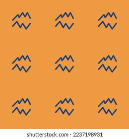 Seamless repeating tiling line chart flat icon pattern of indian yellow and st. patrick's blue color. Design for pizza box.