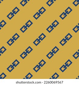 Seamless repeating tiling link flat icon pattern of indian yellow and st. patrick's blue color. Background for office.
