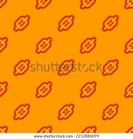 Seamless repeating tiling link outline flat icon pattern of chrome yellow and lust color. Background for notebook.