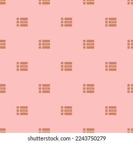 Seamless repeating tiling list delete inline flat icon pattern of tea rose (rose) and pale copper color. Background for website.