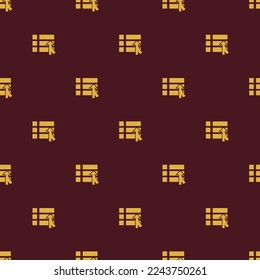 La lista de baldosas repitiendo sin inconvenientes combina un patrón de icono plano de siena oscura y color marrón de carne. Diseño para postal.