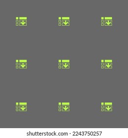 La lista de mosaicos de repetición sin inconvenientes reordina el patrón de icono plano de color gris oscuro y gusano de entrada. Fondo de la pantalla principal.