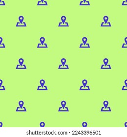Seamless repeating tiling location checkin flat icon pattern of medium spring bud and iris color. Background for home screen.