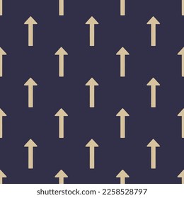 Seamless repeating tiling long arrow up flat icon pattern of onyx and tan color. Background for flyer.