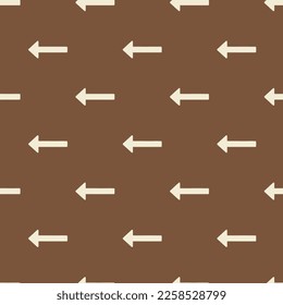 Seamless repeating tiling long arrow left flat icon pattern of coffee and eggshell color. Background for login page.
