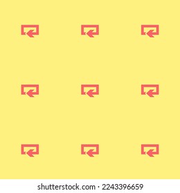 Seamless repeating tiling loop flat icon pattern of mellow yellow and pastel red color. Background for advertisment.