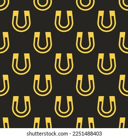 Seamless repeating tiling magnet flat icon pattern of black leather jacket and sandstorm color. Background for selfie.