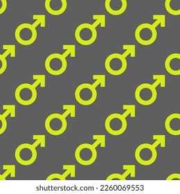 Seamless repeating tiling male flat icon pattern of dim gray and pear color. Background for office.