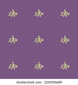 El hombre de baldosas repitiendo sin inconveniente maleta rápido patrón de icono plano de lavanda oscura y color de brote de primavera medio. Diseño para postal.