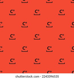 Seamless repeating tiling measure celcius flat icon pattern of carmine pink and dark jungle green color. Background for business card.