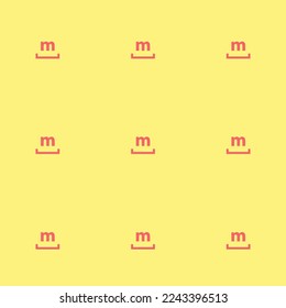 Seamless repeating tiling measure meter flat icon pattern of mellow yellow and pastel red color. Background for office.