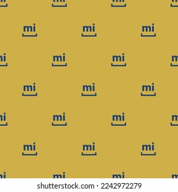 Seamless repeating tiling measure mile flat icon pattern of indian yellow and st. patrick's blue color. Background for website.