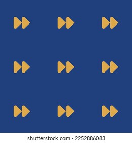 Seamless repeating tiling media fast forward flat icon pattern of st. patrick's blue and indian yellow color. Background for advertisment.