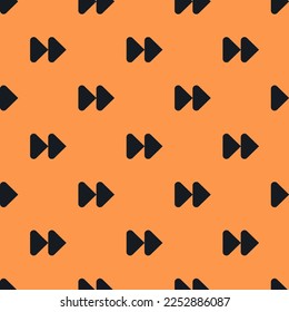 Seamless repeating tiling media fast forward flat icon pattern of sandy brown and dark jungle green color. Background for story.